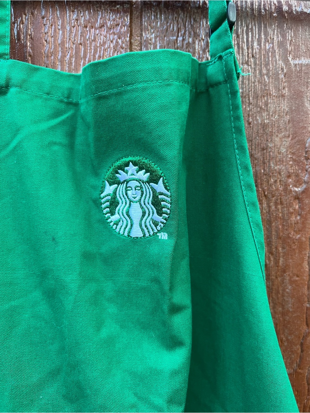 Starbucks Barista Green Apron Embroidered Siren Logo 2 Pocket Coffee Shop Unifor - Picture 3 of 5